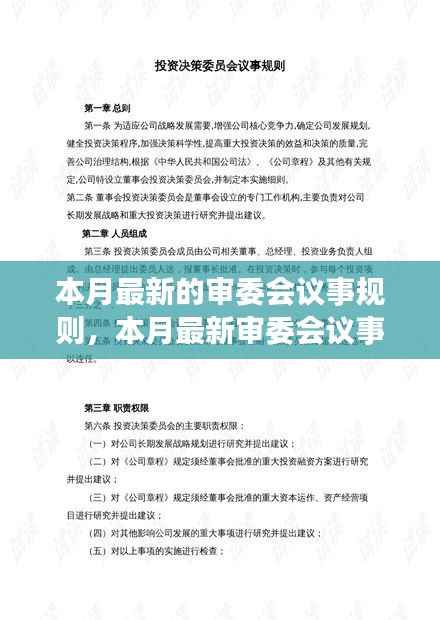 本月最新审委会议事规则深度解读,聚焦观点解析