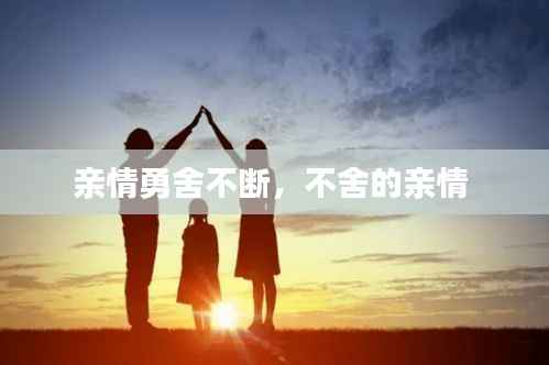 亲情勇舍不断，不舍的亲情 