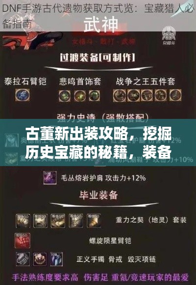古董新出装攻略,挖掘历史宝藏的秘籍,装备指南大揭秘!